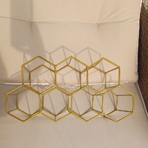 Gold Hexagonal Wine Rack